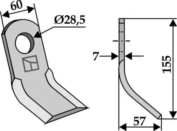Y-Messer 155x60mm